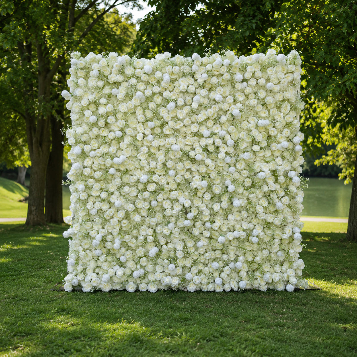 Baby’s Breath Artificial Flower Wall Backdrop for Weddings, Proposals, Photo Booths and Event Decor