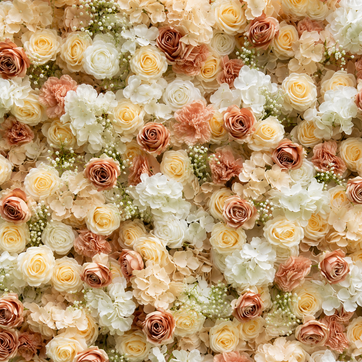 Champagne Rose Artificial Flower Wall Backdrop for Bridal Showers Birthdays Engagement Parties Wedding Receptions and Brand Events