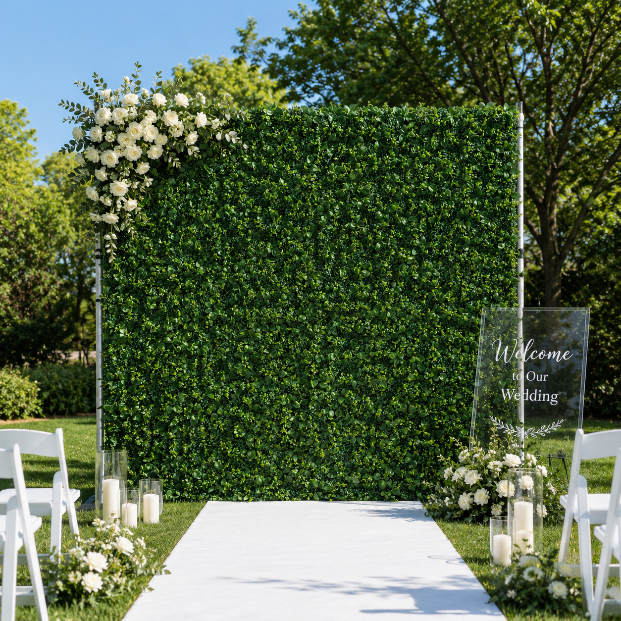 Greenery Artificial Flower Wall Backdrop for Weddings and Events