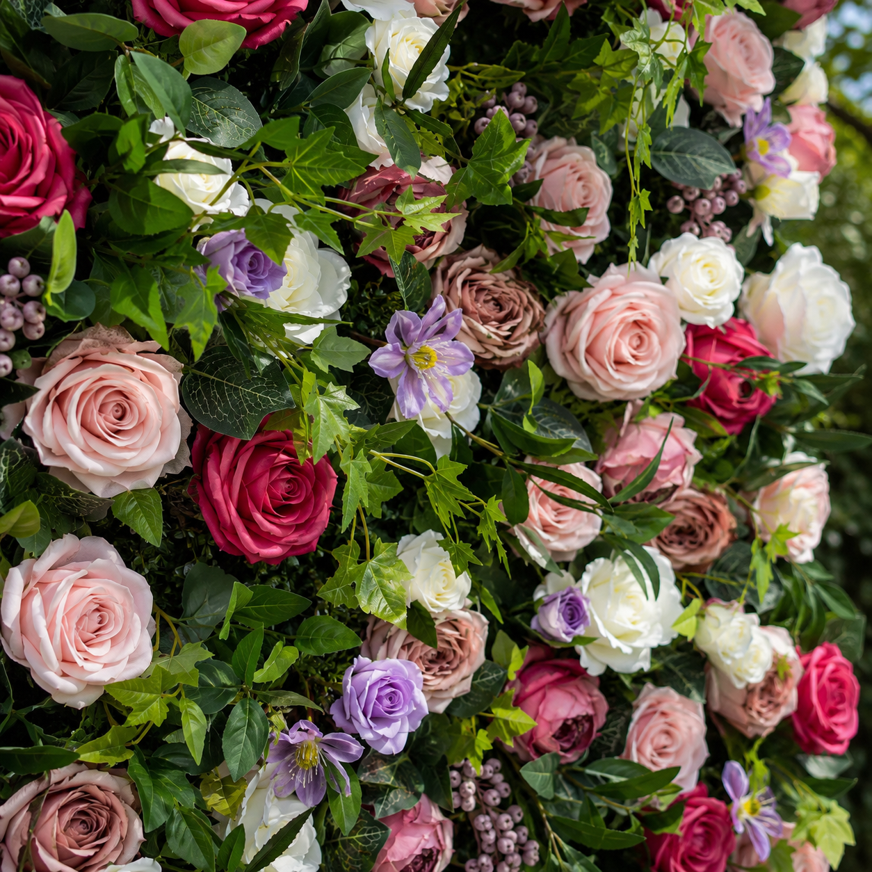 Garden Rose Greenery Artificial Flower Wall Backdrop for Weddings and Events