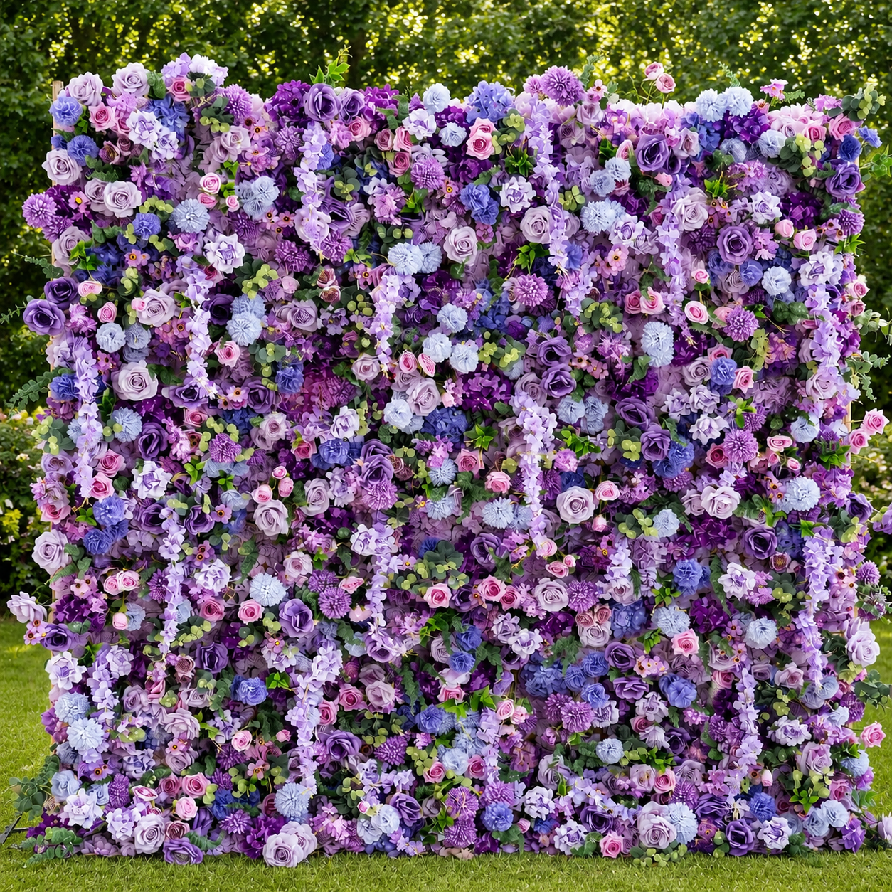 Lavender Garden Flower Wall Backdrop for Wedding Bridal Shower & Garden Party