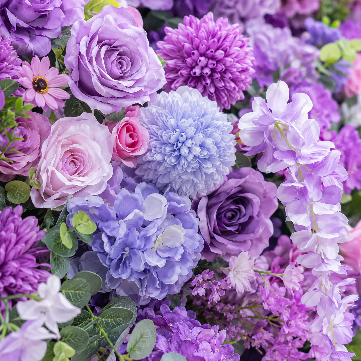 Lavender Garden Flower Wall Backdrop for Wedding Bridal Shower & Garden Party