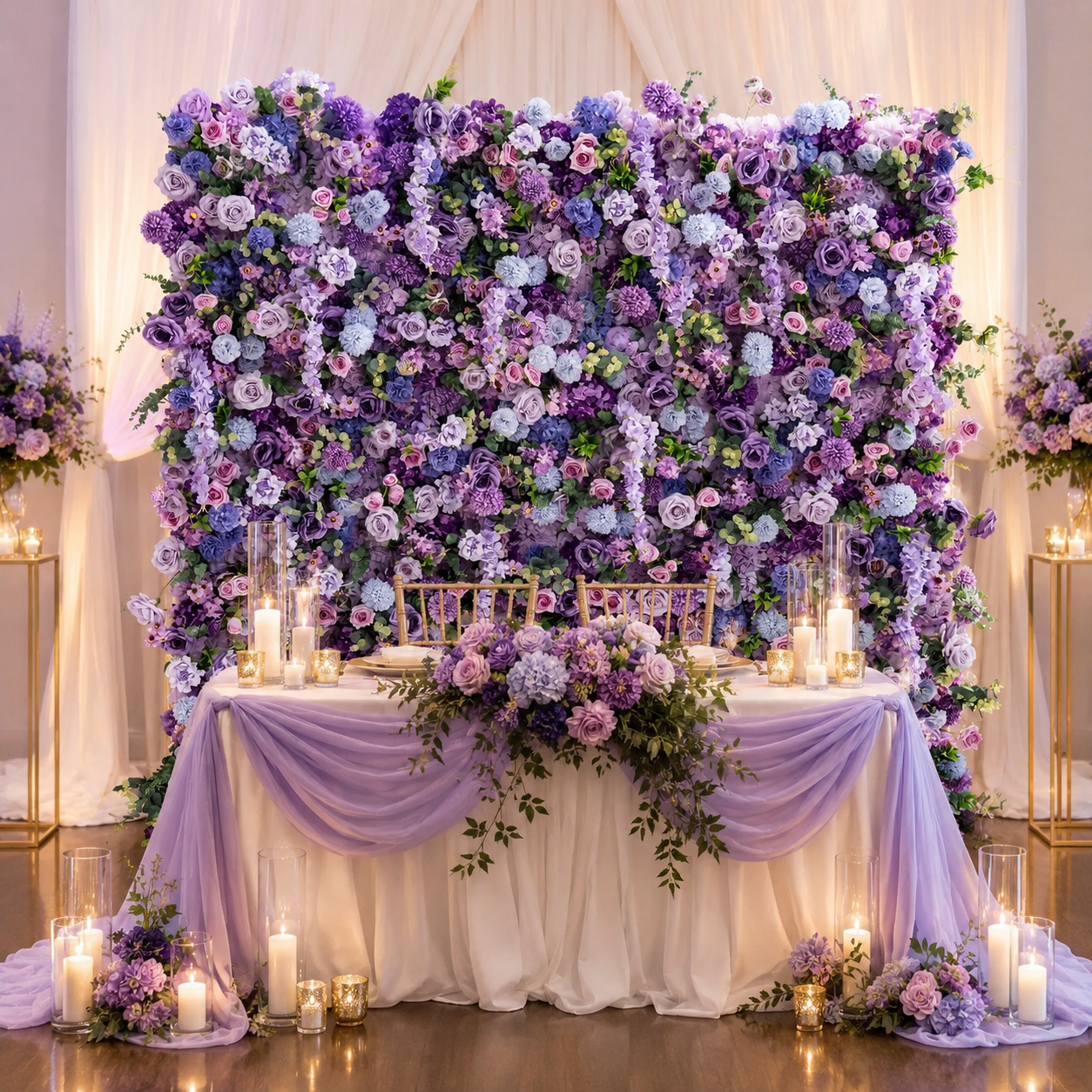 Lavender Garden Flower Wall Backdrop for Wedding Bridal Shower & Garden Party