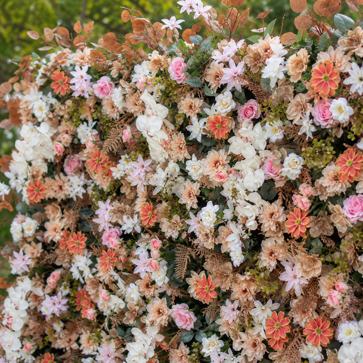 Autumn Wildflower Artificial Flower Wall Backdrop for Fall Weddings
