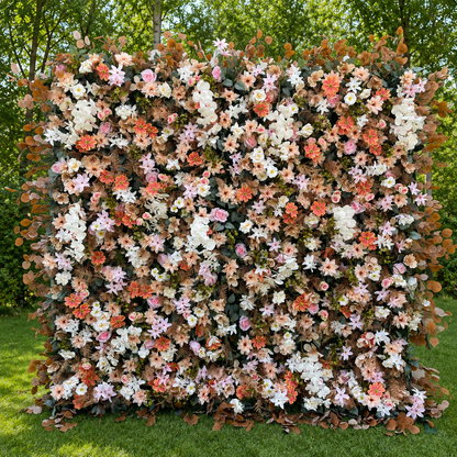 Autumn Wildflower Artificial Flower Wall Backdrop for Fall Weddings