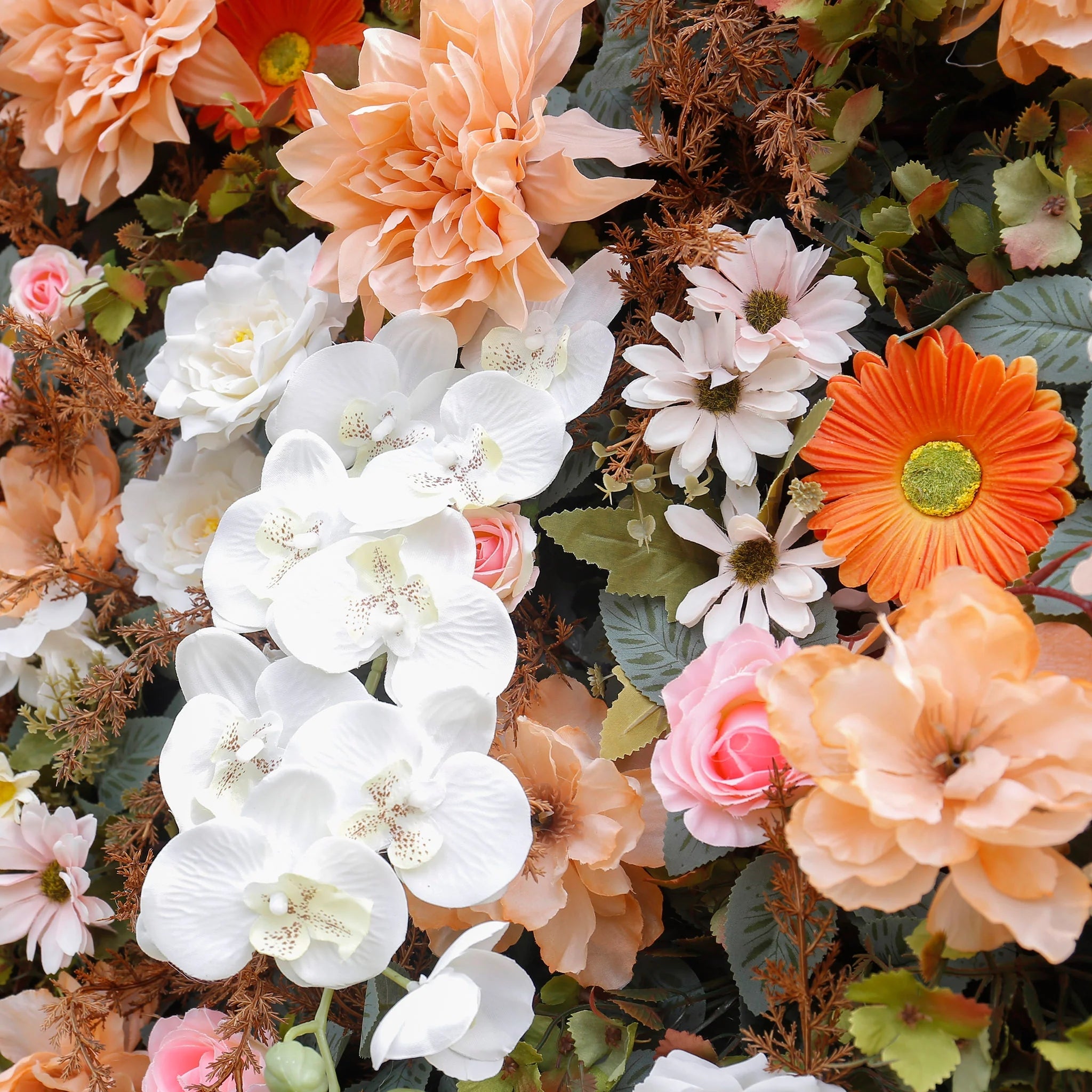 Autumn Wildflower Artificial Flower Wall Backdrop for Fall Weddings