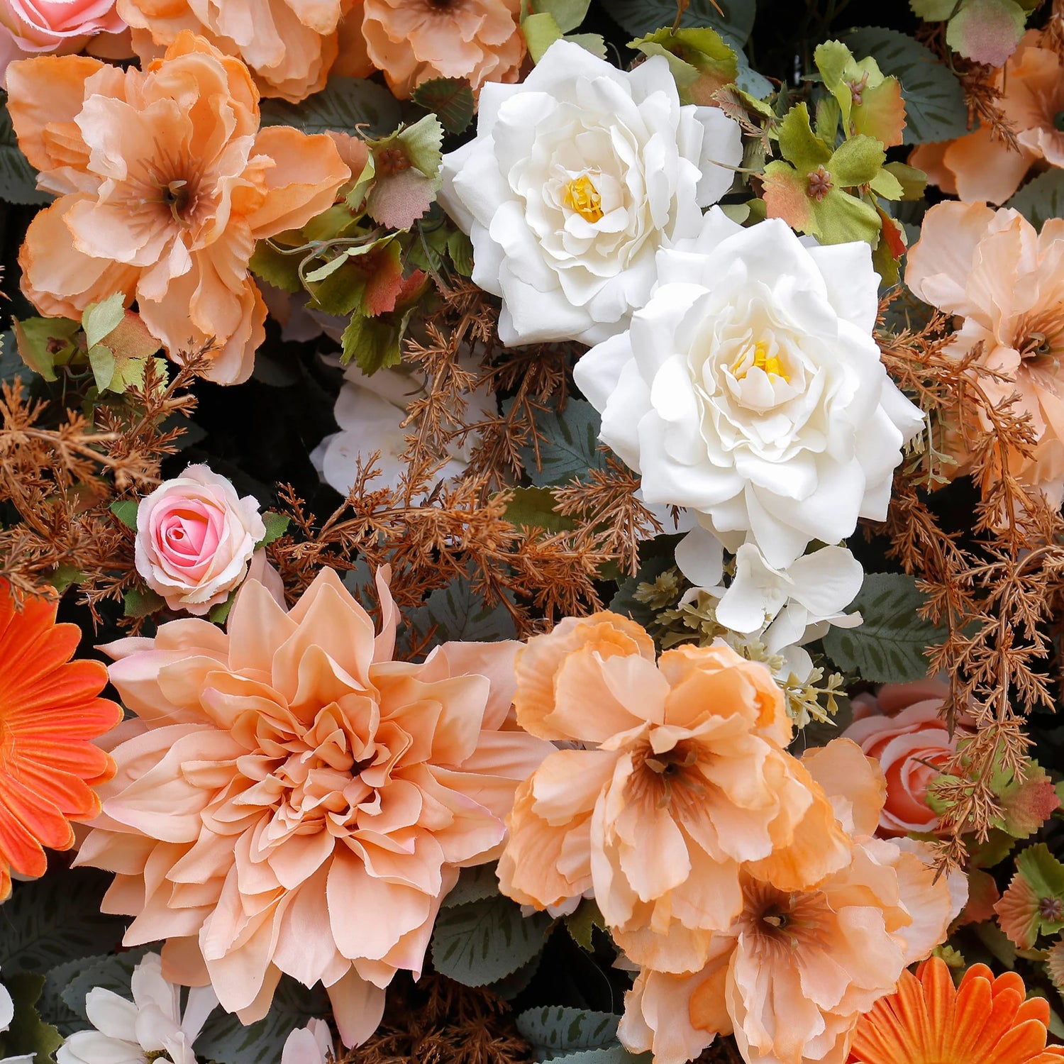Autumn Wildflower Artificial Flower Wall Backdrop for Fall Weddings