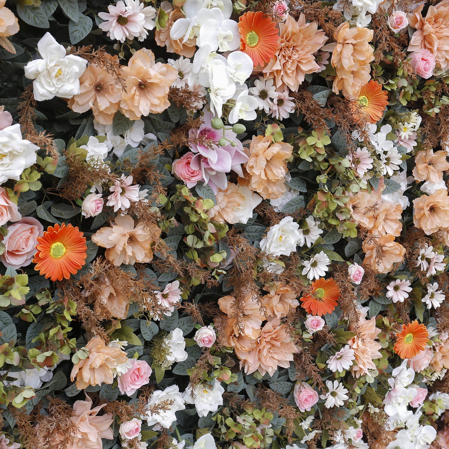 Autumn Wildflower Artificial Flower Wall Backdrop for Fall Weddings