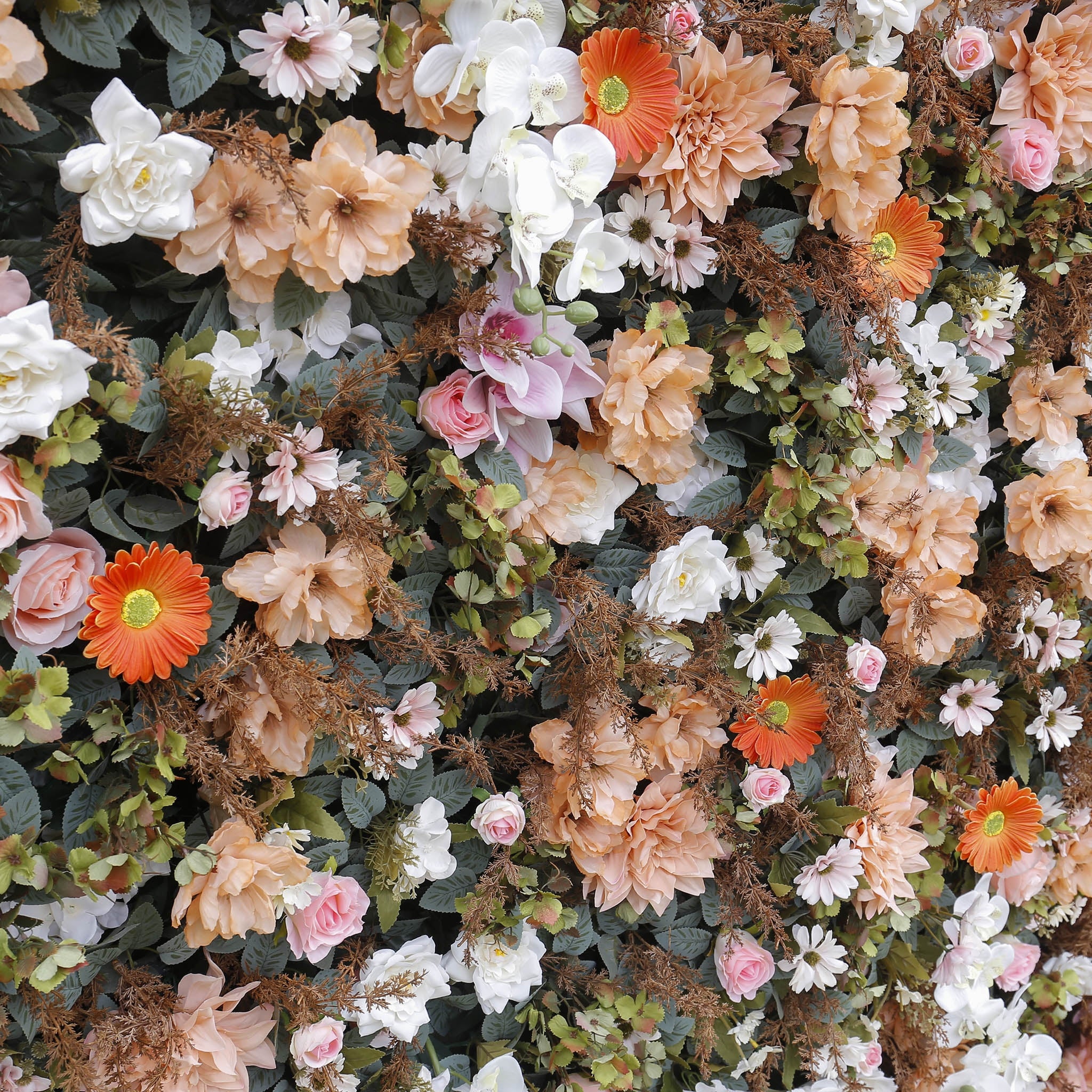 Autumn Wildflower Artificial Flower Wall Backdrop for Fall Weddings