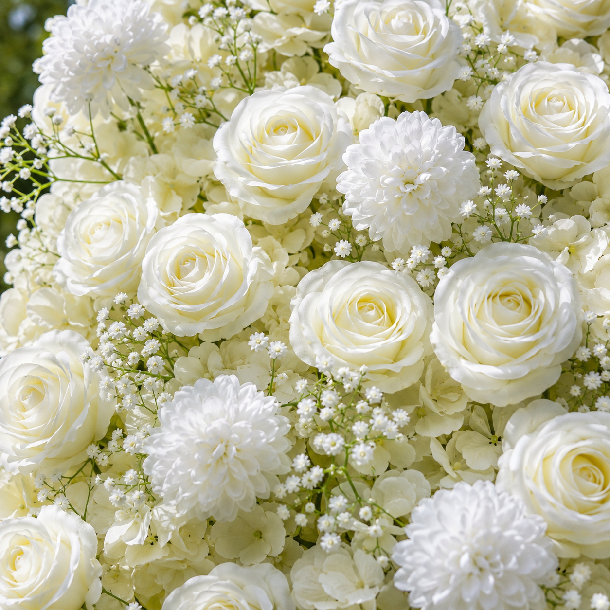 Baby’s Breath Artificial Flower Wall Backdrop for Weddings, Proposals, Photo Booths and Event Decor