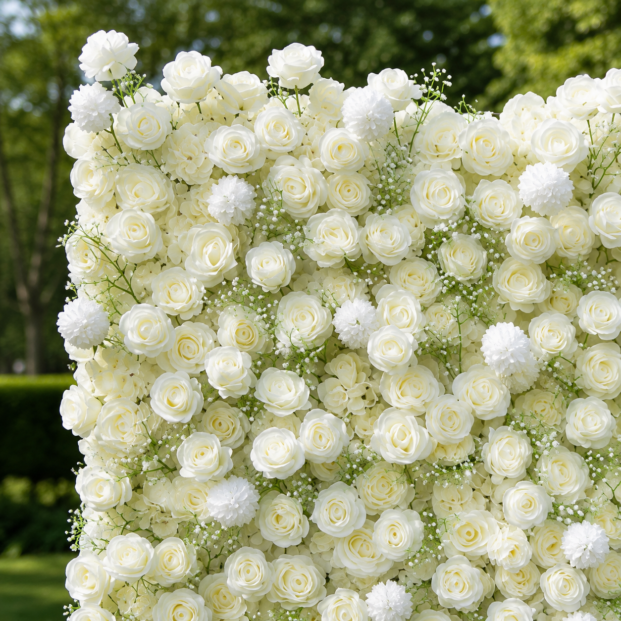 Baby’s Breath Artificial Flower Wall Backdrop for Weddings, Proposals, Photo Booths and Event Decor