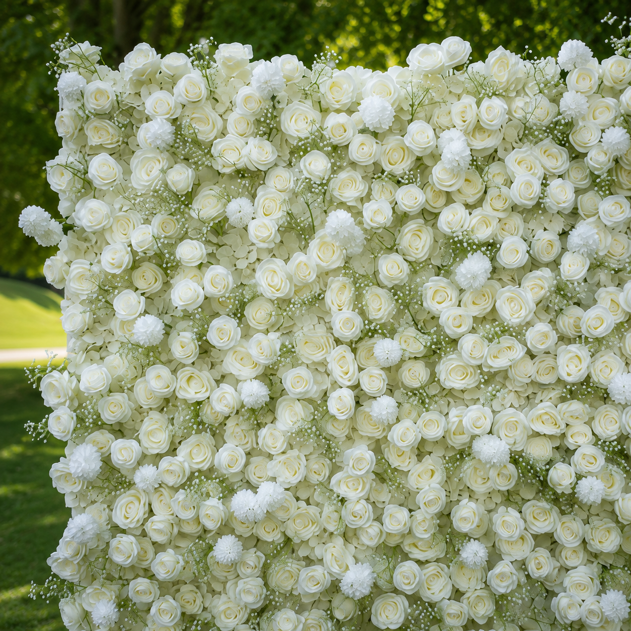 Baby’s Breath Artificial Flower Wall Backdrop for Weddings, Proposals, Photo Booths and Event Decor