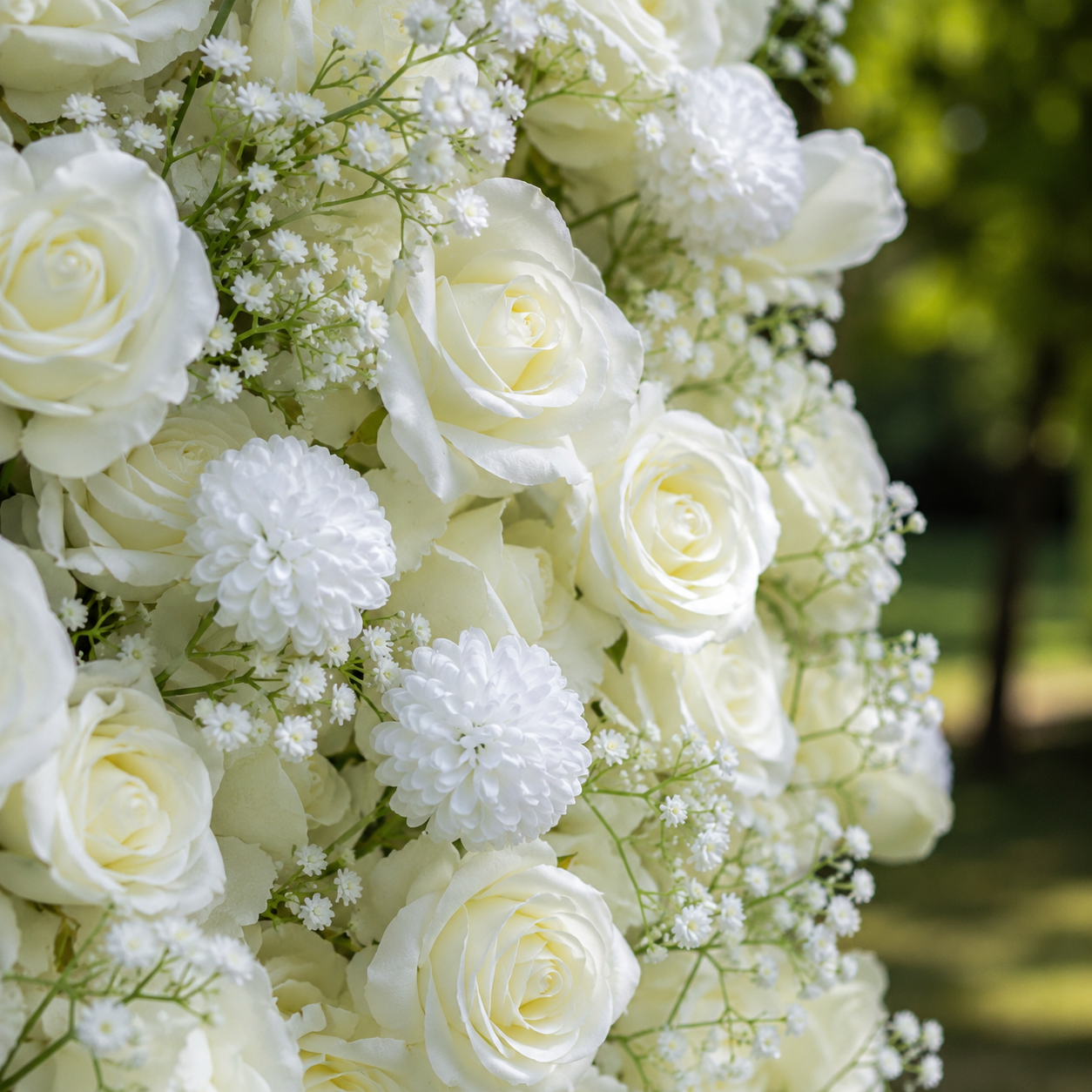 Baby’s Breath Artificial Flower Wall Backdrop for Weddings, Proposals, Photo Booths and Event Decor
