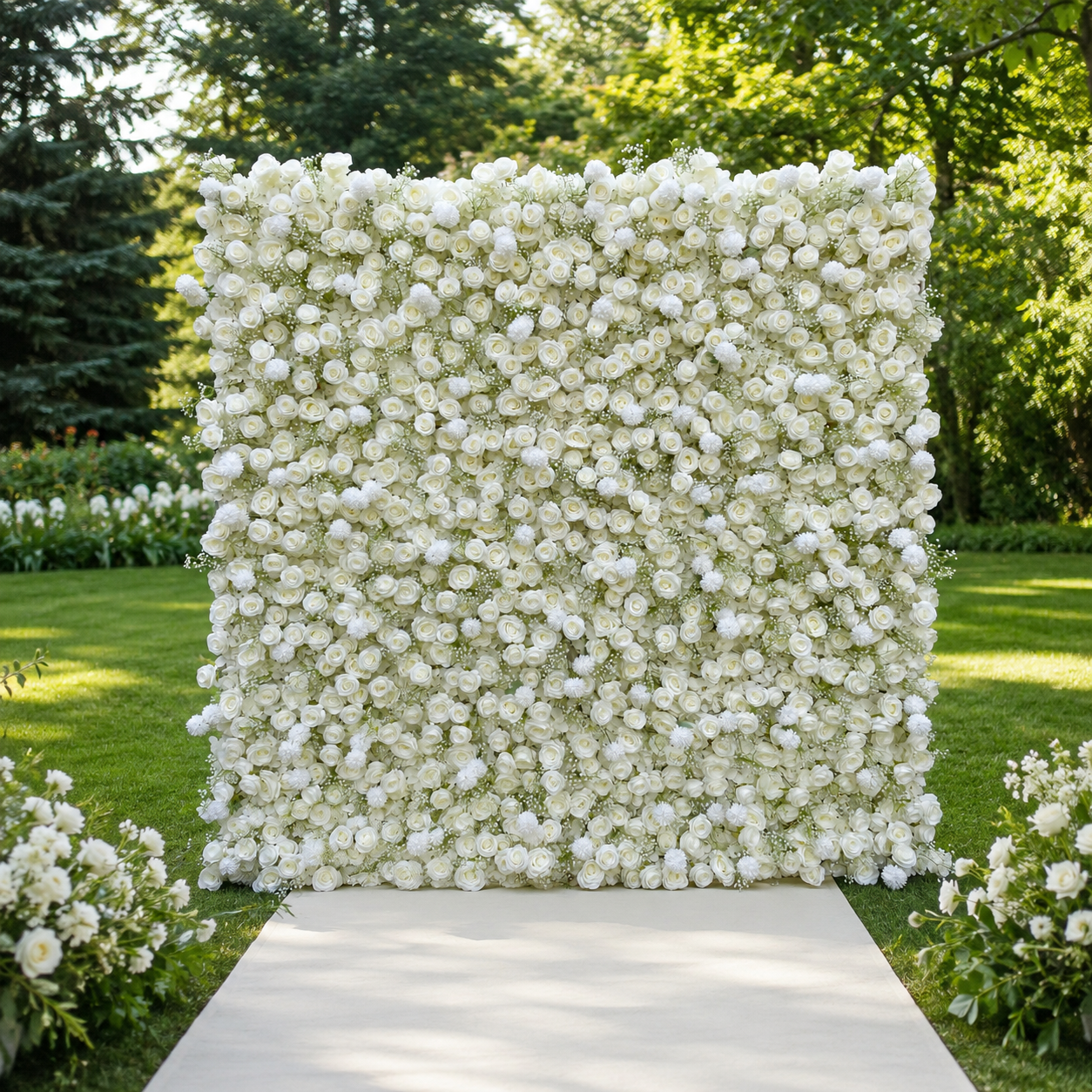 Baby’s Breath Artificial Flower Wall Backdrop for Weddings, Proposals, Photo Booths and Event Decor