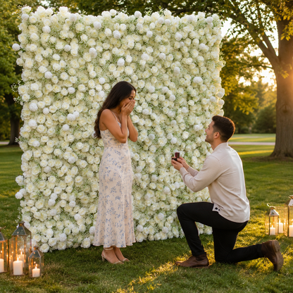 Baby’s Breath Artificial Flower Wall Backdrop for Weddings, Proposals, Photo Booths and Event Decor