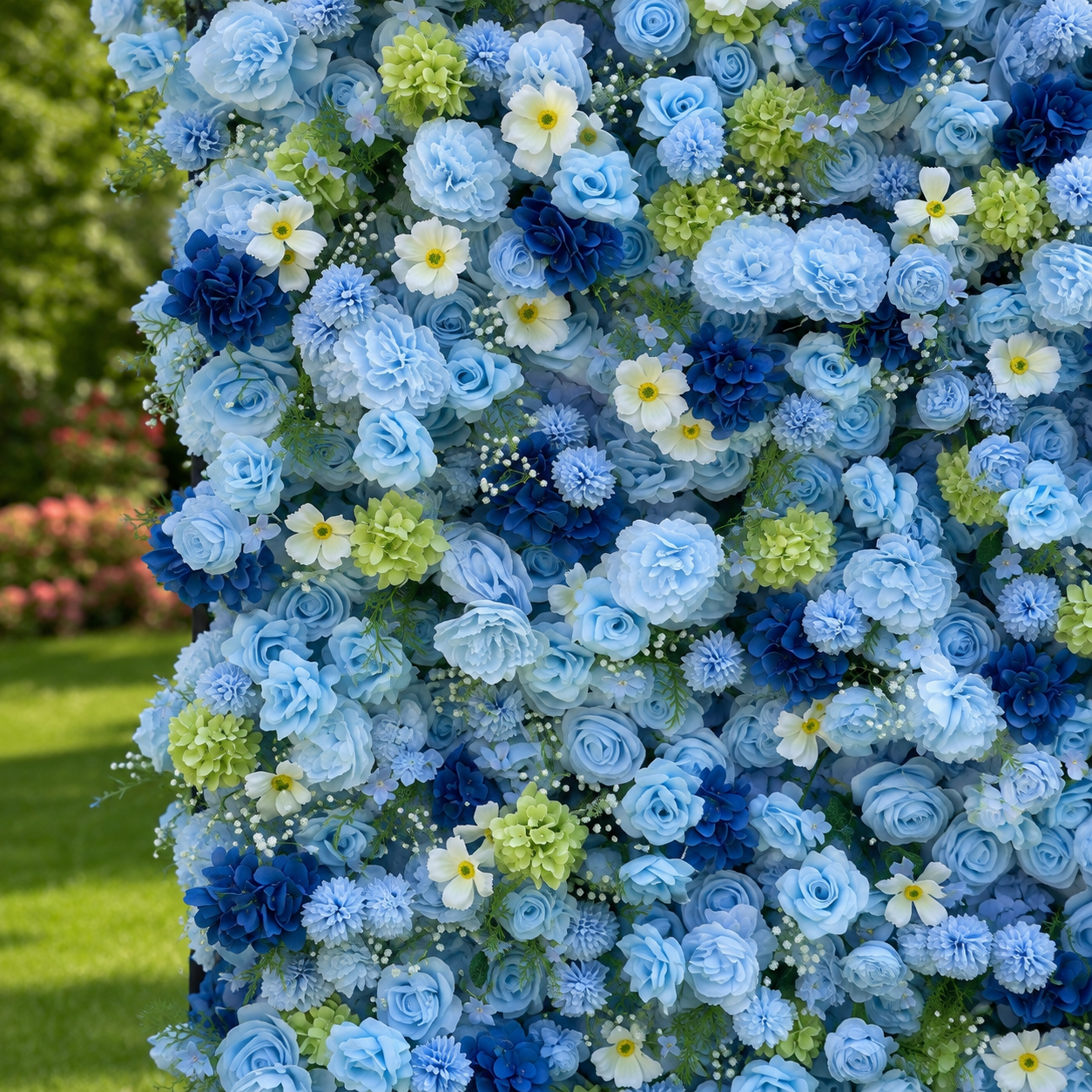 Blue Starry Wish Flower Wall Backdrop for Baby Shower &amp; Graduation Party