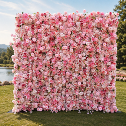 Blush Rose Artificial Flower Wall Backdrop for Weddings and Events