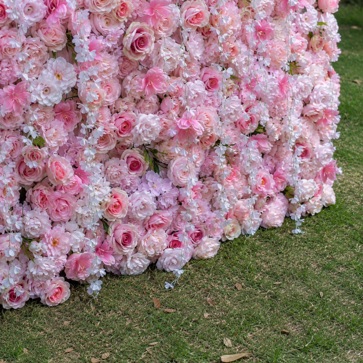 Blush Rose Artificial Flower Wall Backdrop for Weddings and Events