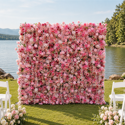 Blush Rose Artificial Flower Wall Backdrop for Weddings and Events