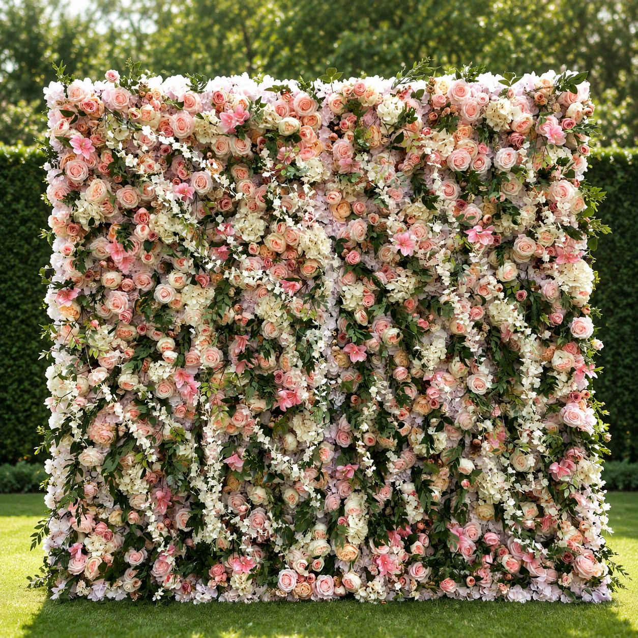 Camellia Rose Garden Artificial Flower Wall Backdrop for Weddings Proposals Birthday Parties and Wedding Season Events