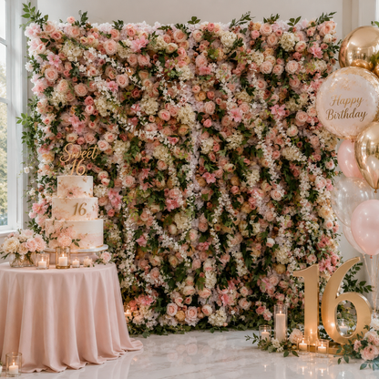 Camellia Rose Garden Artificial Flower Wall Backdrop for Weddings Proposals Birthday Parties and Wedding Season Events