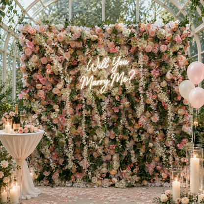 Camellia Rose Garden Artificial Flower Wall Backdrop for Weddings Proposals Birthday Parties and Wedding Season Events