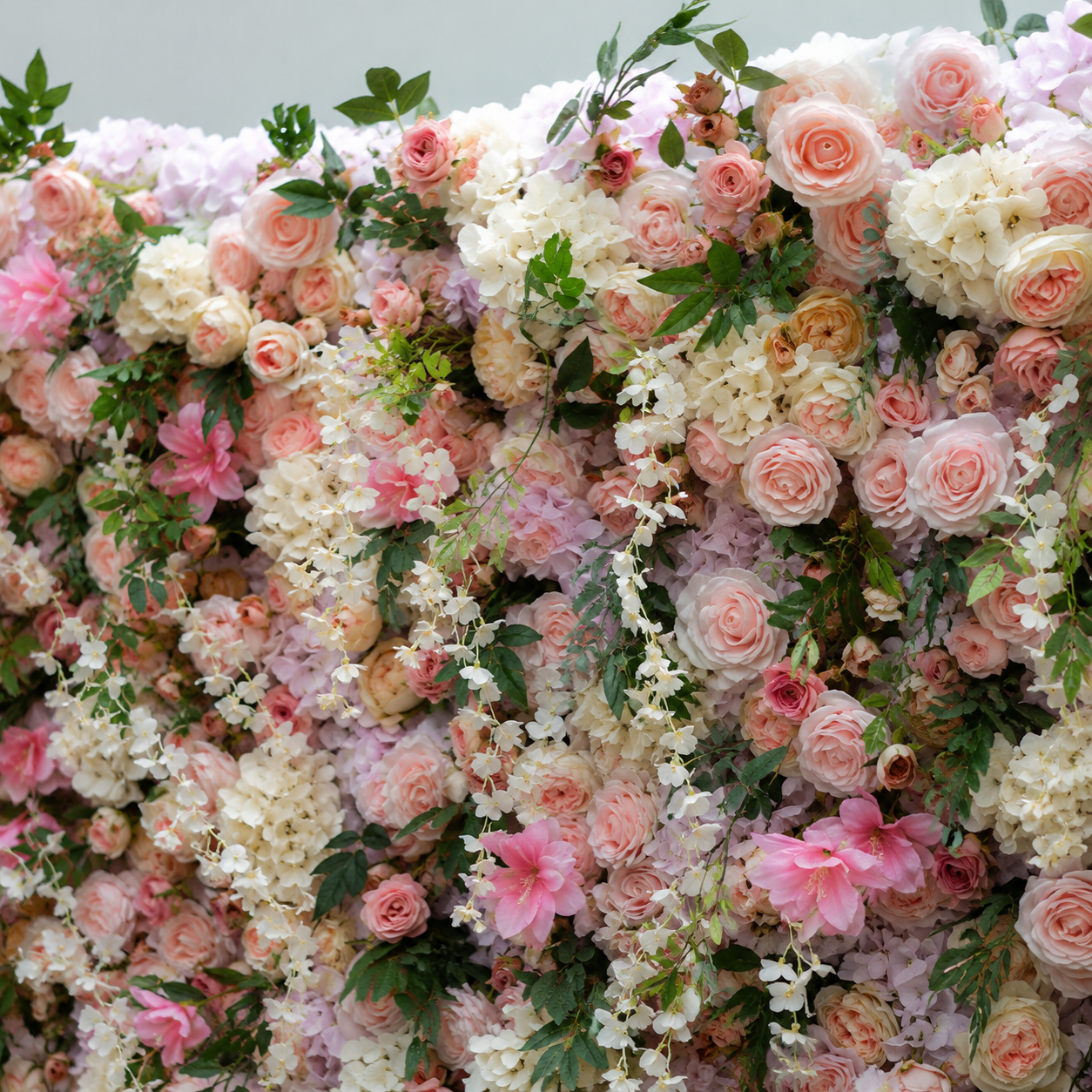 Camellia Rose Garden Artificial Flower Wall Backdrop for Weddings Proposals Birthday Parties and Wedding Season Events