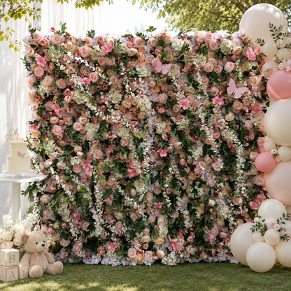 Camellia Rose Garden Artificial Flower Wall Backdrop for Weddings Proposals Birthday Parties and Wedding Season Events