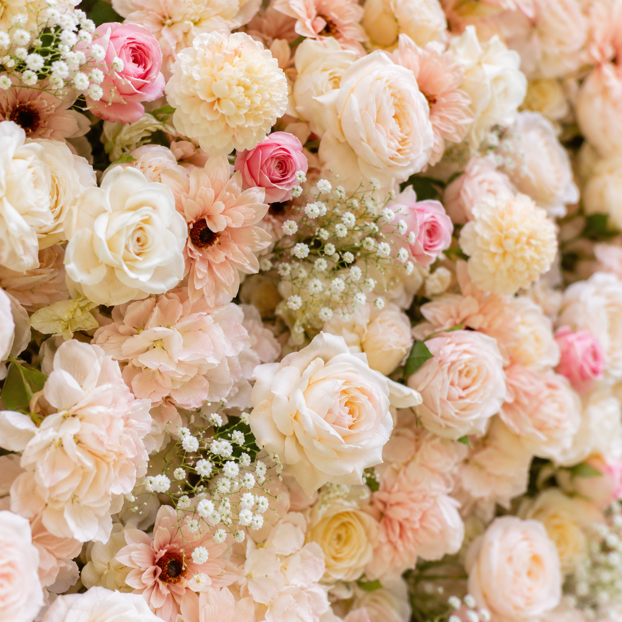 Champagne Garden Fabric Artificial Flower Wall Backdrop for Luxury Weddings Parties Events Decor