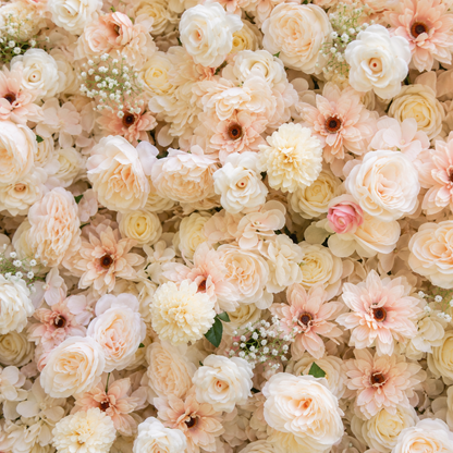 Champagne Garden Fabric Artificial Flower Wall Backdrop for Luxury Weddings Parties Events Decor