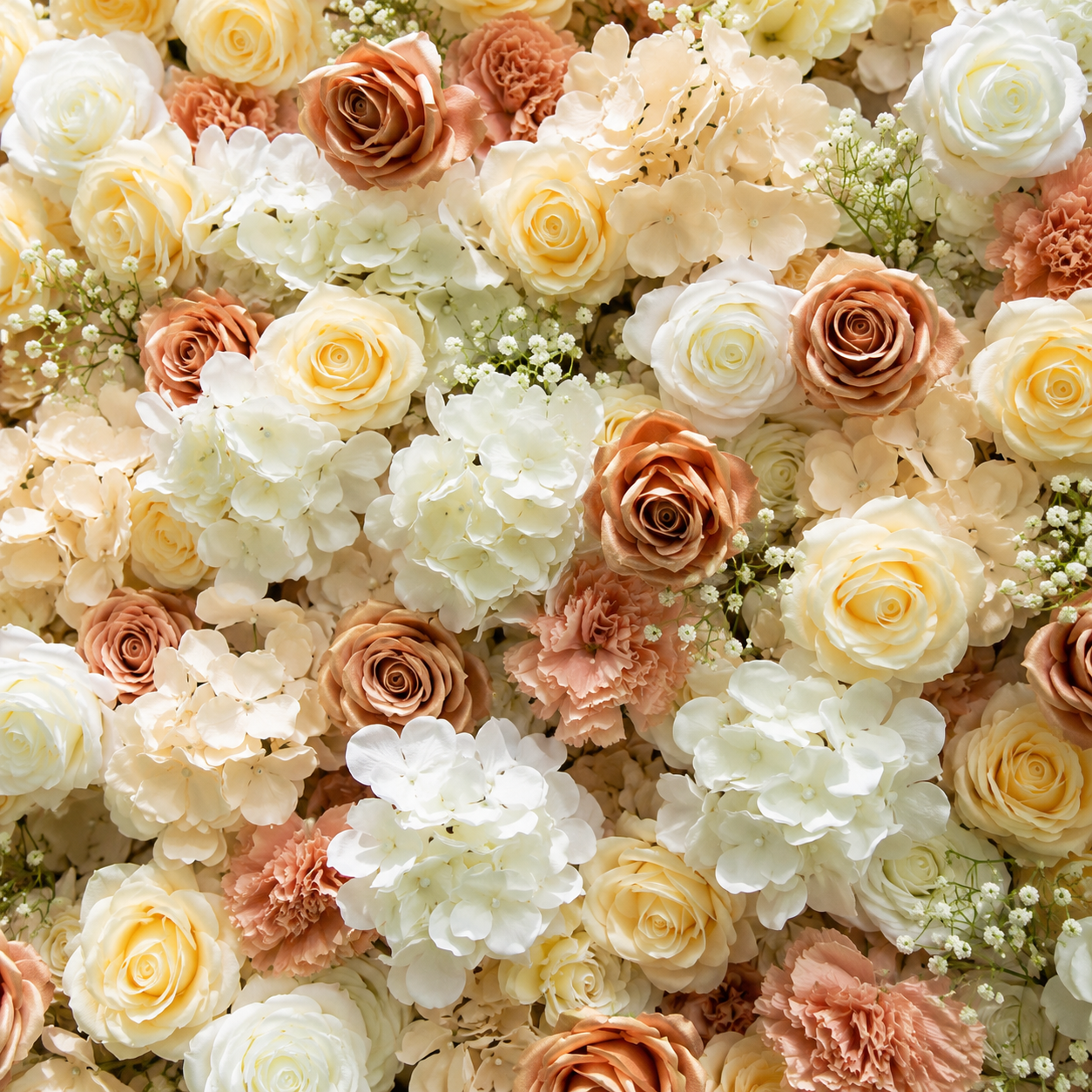 Champagne Rose Artificial Flower Wall Backdrop for Bridal Showers Birthdays Engagement Parties Wedding Receptions and Brand Events