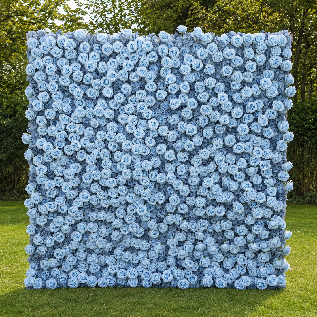 Dusty Blue Rose Flower Wall Backdrop for Baby Shower Graduation Season