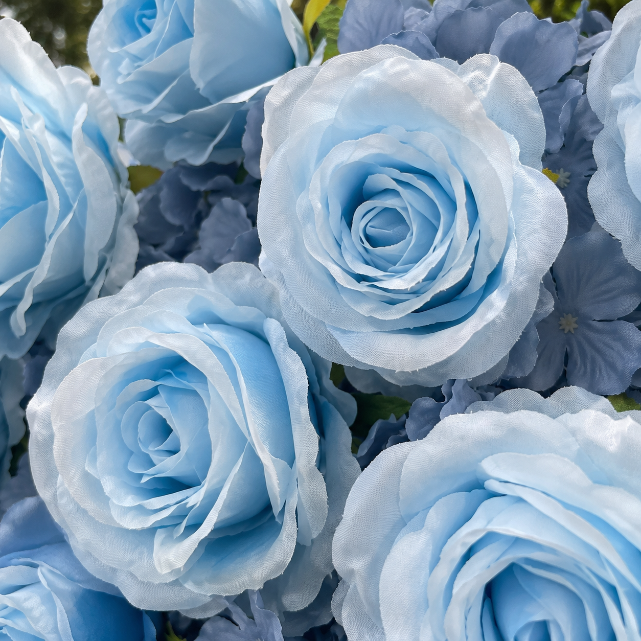 Dusty Blue Rose Flower Wall Backdrop for Baby Shower Graduation Season