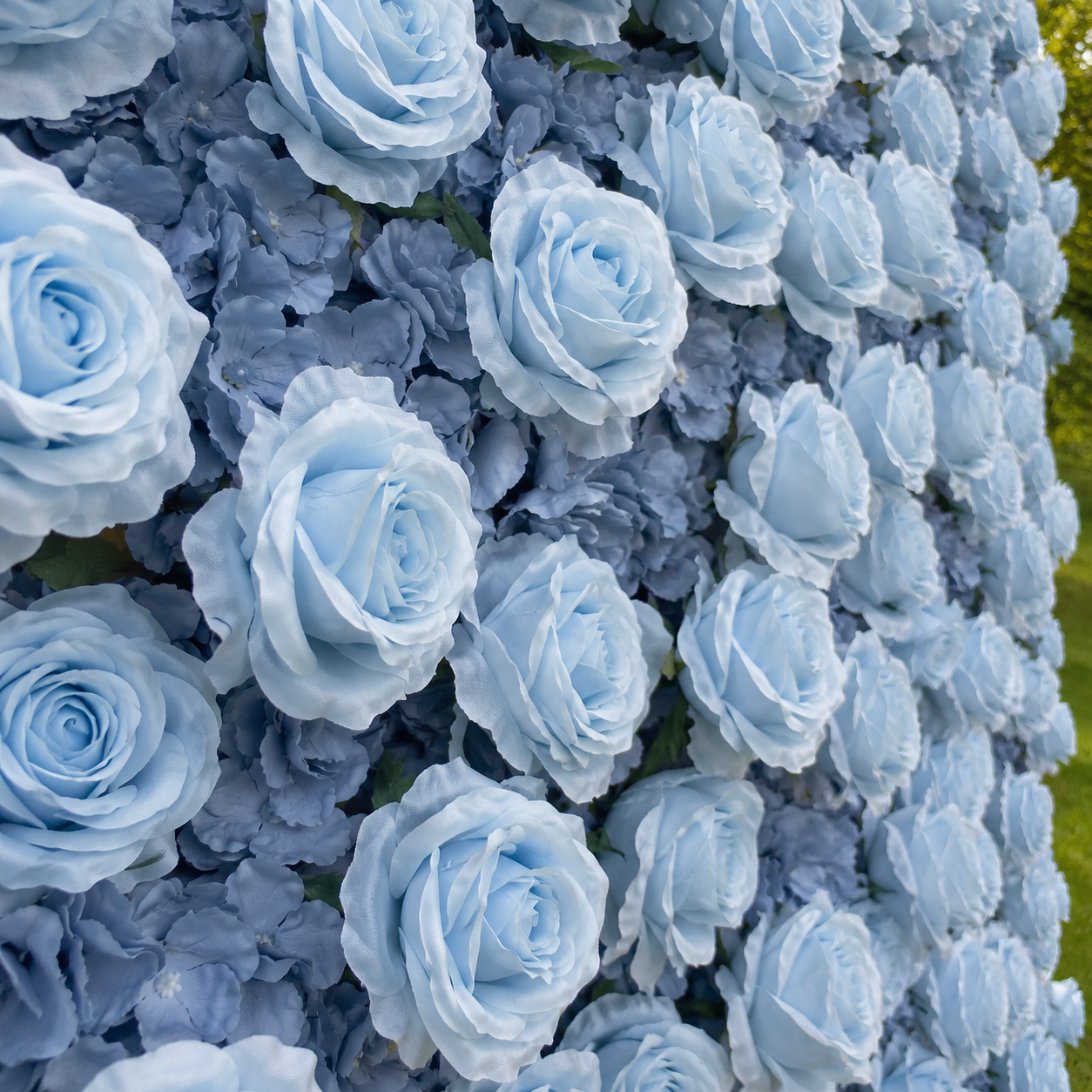 Dusty Blue Rose Flower Wall Backdrop for Baby Shower Graduation Season