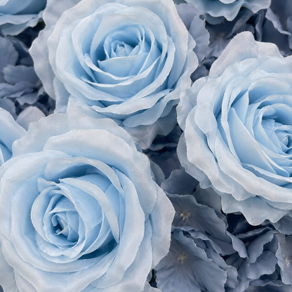 Dusty Blue Rose Flower Wall Backdrop for Baby Shower Graduation Season