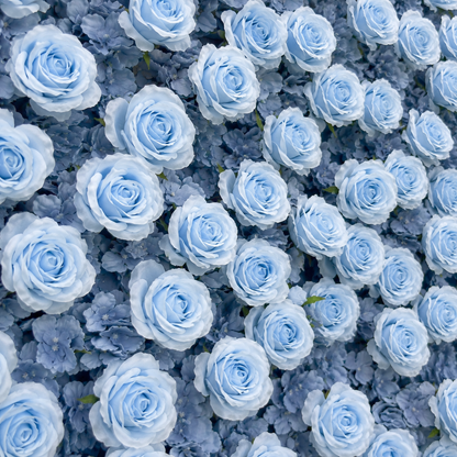 Dusty Blue Rose Flower Wall Backdrop for Baby Shower Graduation Season