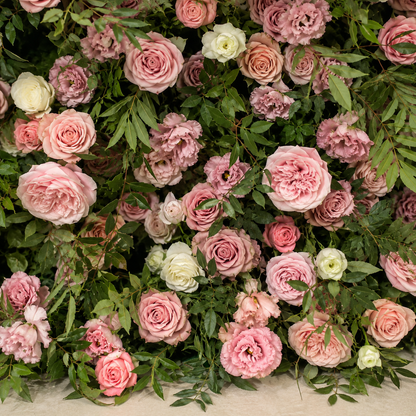 Dusty Rose and Cream Artificial Flower Wall Backdrop for Bridal Showers, Photo Booths and Events