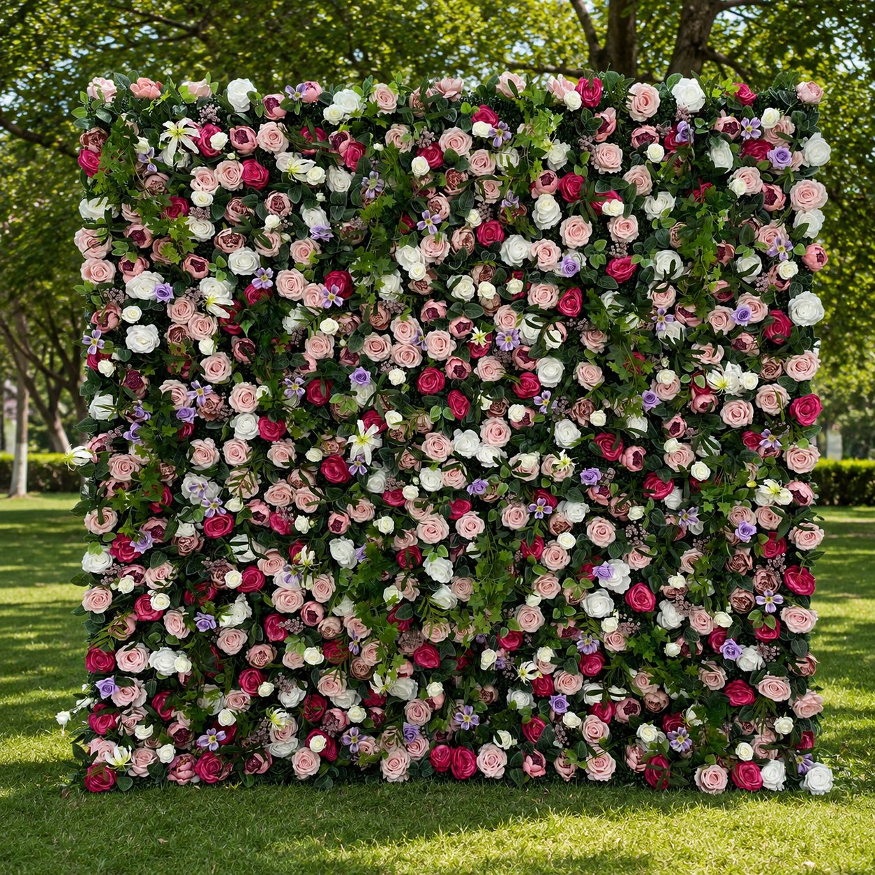 Garden Rose Greenery Artificial Flower Wall Backdrop for Weddings and Events
