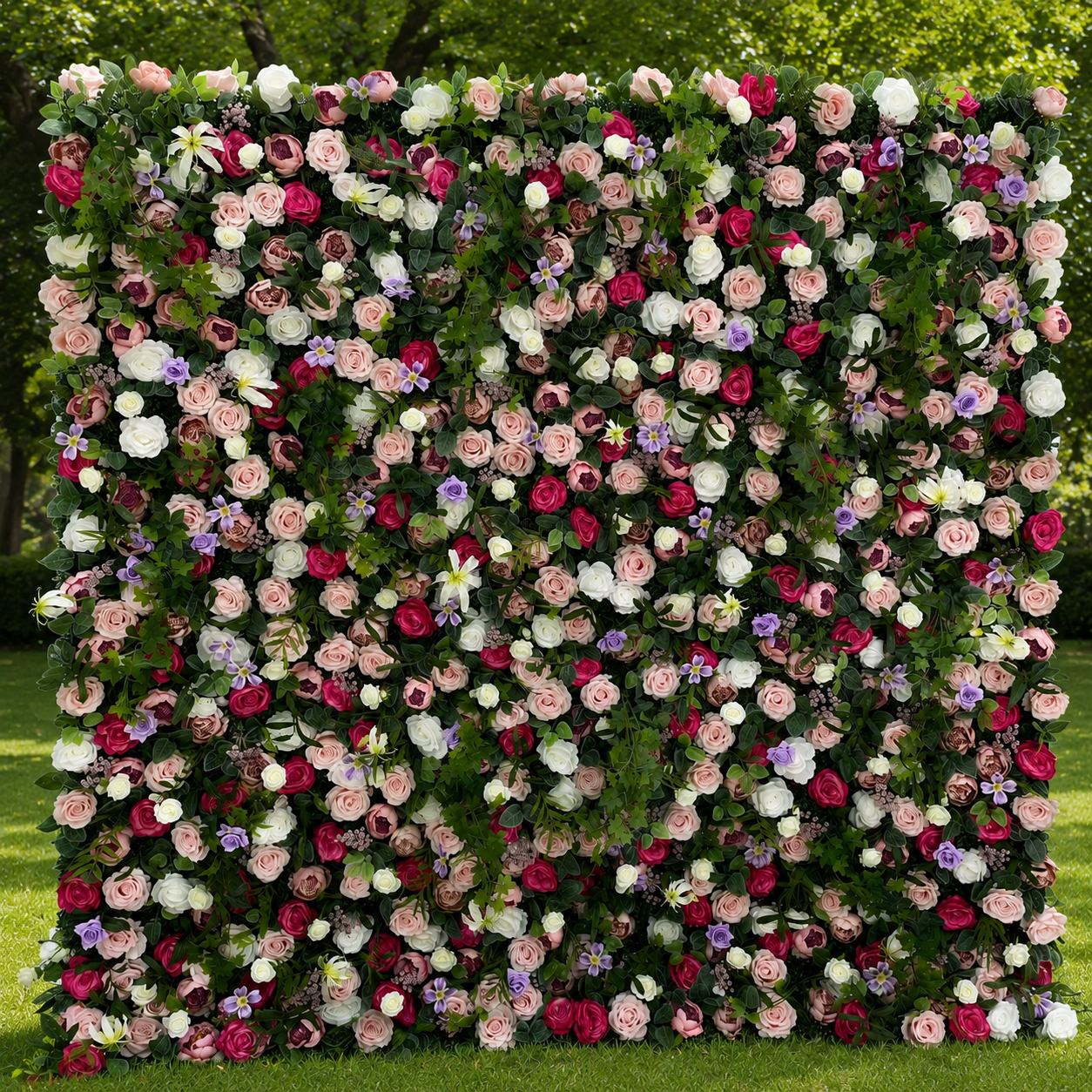 Garden Rose Greenery Artificial Flower Wall Backdrop for Weddings and Events