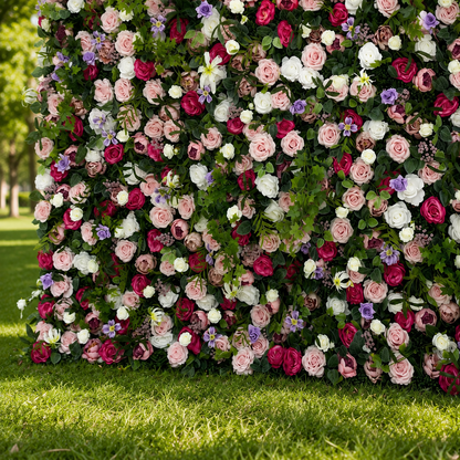 Garden Rose Greenery Artificial Flower Wall Backdrop for Weddings and Events