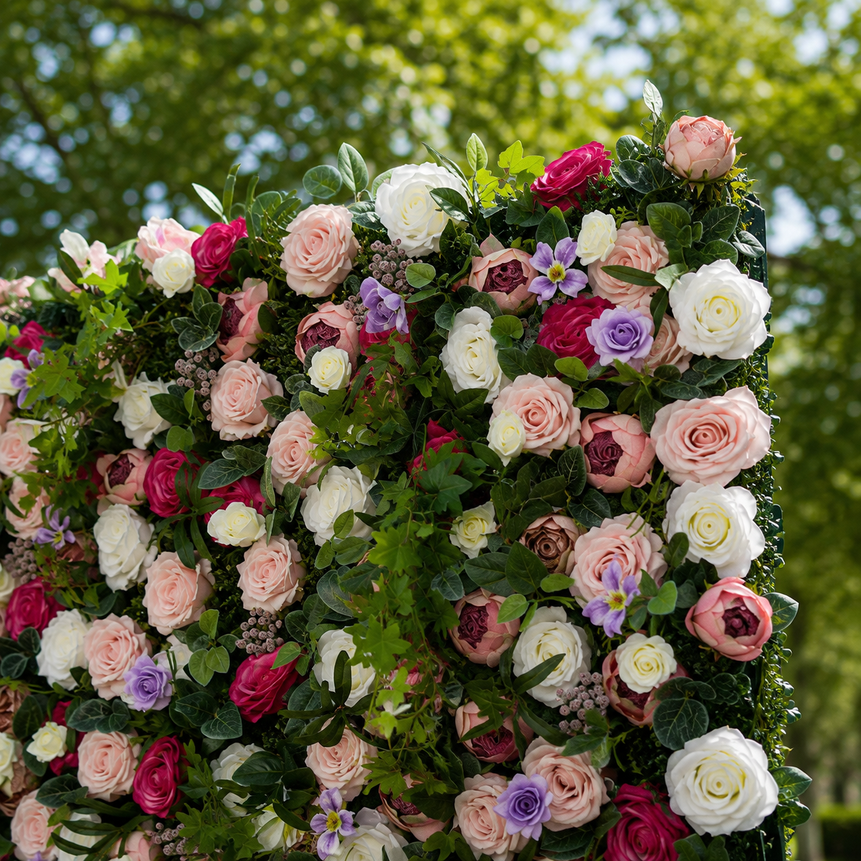 Garden Rose Greenery Artificial Flower Wall Backdrop for Weddings and Events
