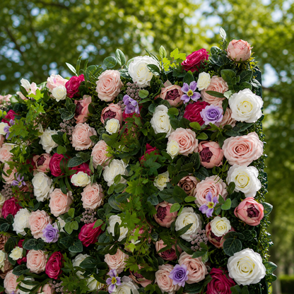Garden Rose Greenery Artificial Flower Wall Backdrop for Weddings and Events