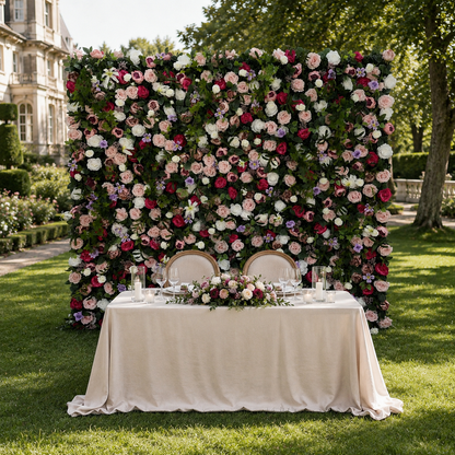 Garden Rose Greenery Artificial Flower Wall Backdrop for Weddings and Events