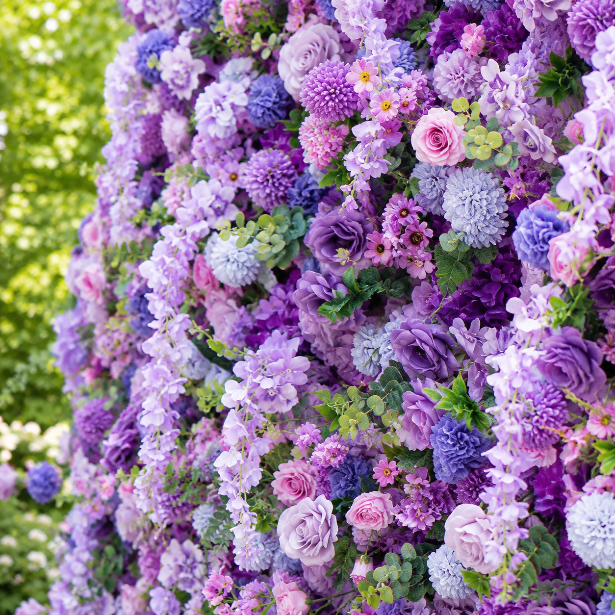 Lavender Garden Flower Wall Backdrop for Wedding Bridal Shower &amp; Garden Party