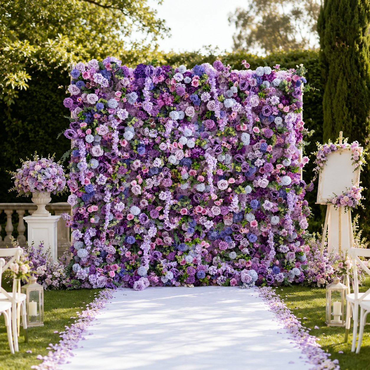 Lavender Garden Flower Wall Backdrop for Wedding Bridal Shower &amp; Garden Party