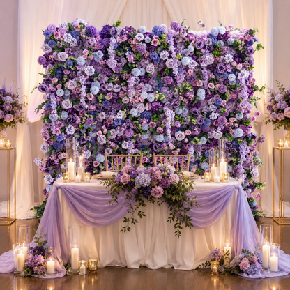 Lavender Garden Flower Wall Backdrop for Wedding Bridal Shower &amp; Garden Party
