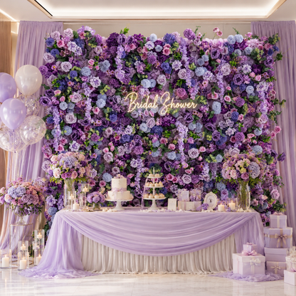 Lavender Garden Flower Wall Backdrop for Wedding Bridal Shower &amp; Garden Party