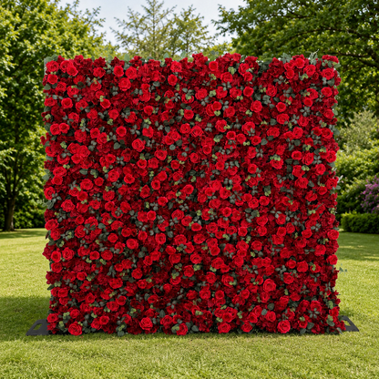 Ruby Classic Red Rose Flower Wall Backdrop for Weddings Valentine’s Day Christmas