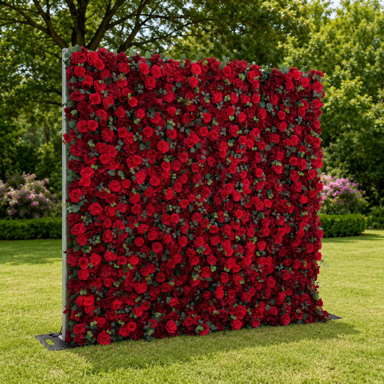 Ruby Classic Red Rose Flower Wall Backdrop for Weddings Valentine’s Day Christmas