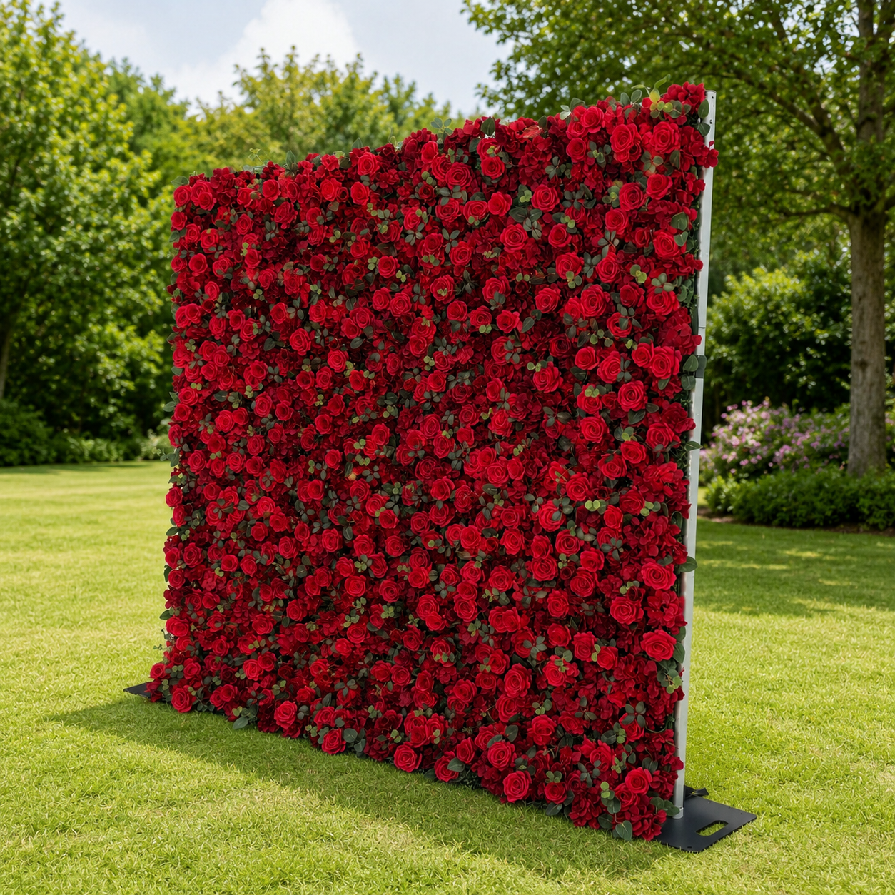 Ruby Classic Red Rose Flower Wall Backdrop for Weddings Valentine’s Day Christmas